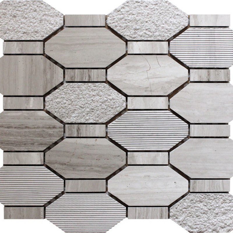 MiR Bali 11" x 12.2" Natural Stone Mosaic