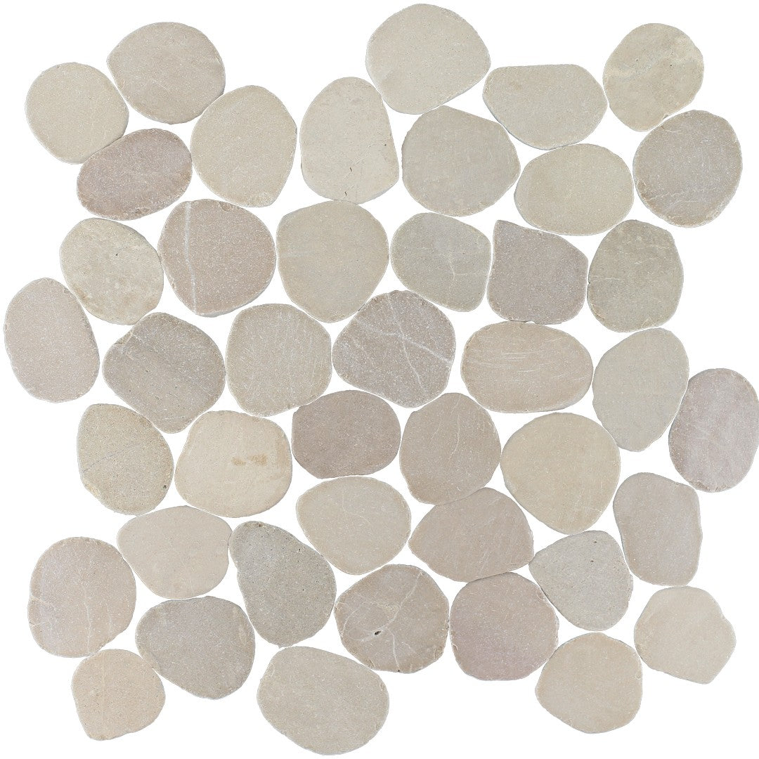 Tesoro Beachstones 11.75" x 11.75" Interlocking Sliced Natural Stone Mosaic