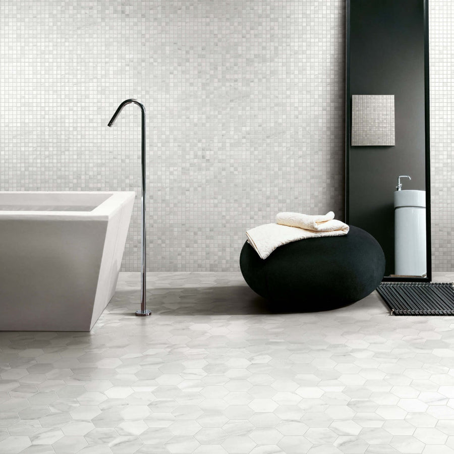 Happy-Floors-Bardiglio-12-x-12-Polished-Porcelain-1-Mosaic-Sale-Bianco