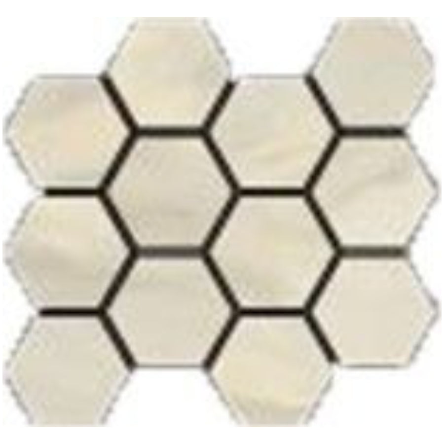 Happy Floors Bardiglio 12" x 14" Natural Porcelain Hexagon Mosaic