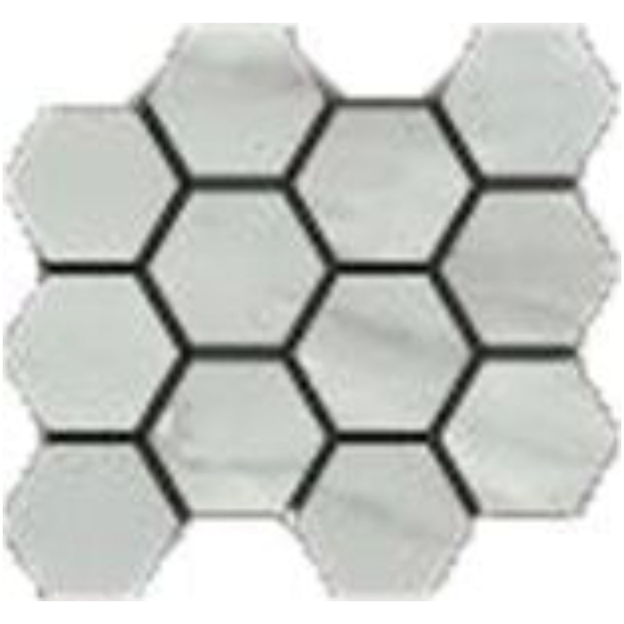 Happy Floors Bardiglio 12" x 14" Natural Porcelain Hexagon Mosaic