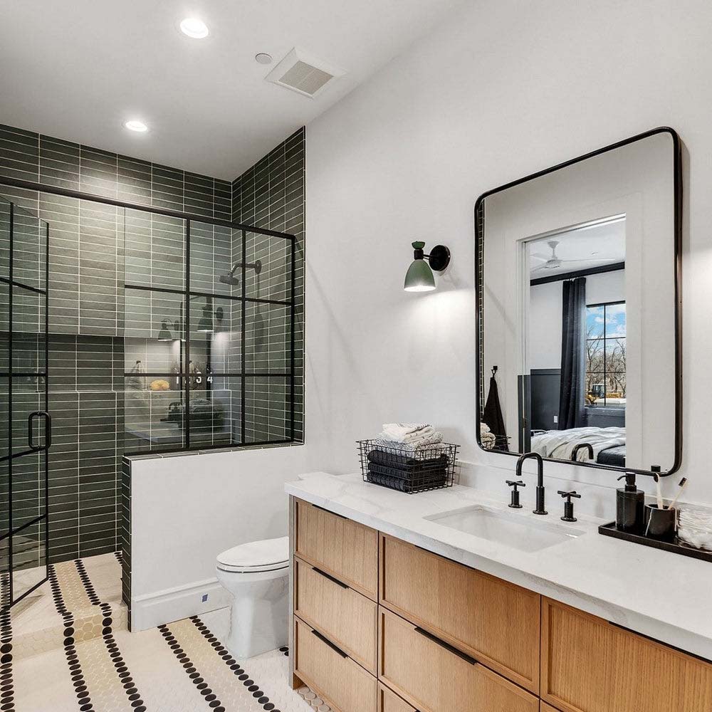 Bedrosians Makoto Tiles in Shoji White, Arashi Blue, Momoiro Blush
