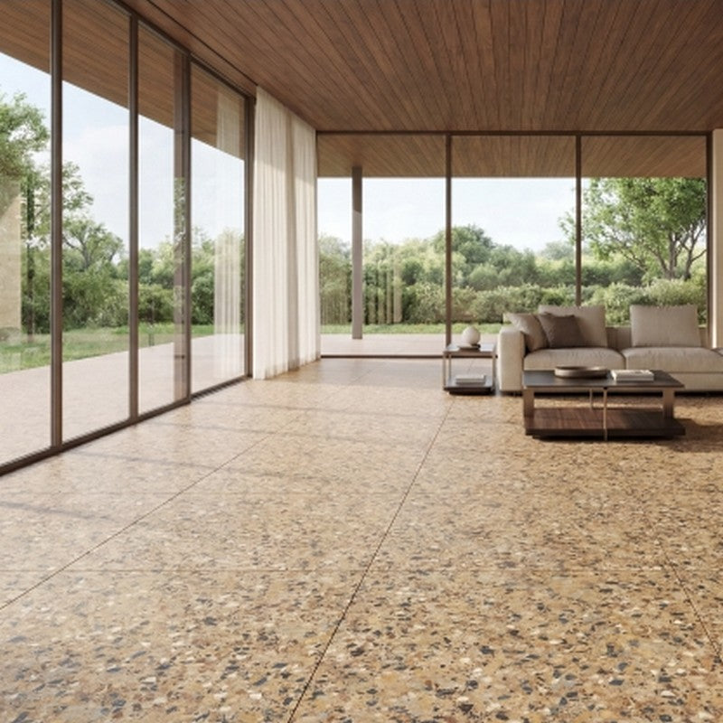 Emser-Milzetti-47-x-47-Rectified-Brushed-Porcelain-Tile-Pebble-Amber