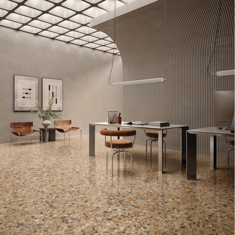 Emser-Milzetti-47-x-47-Rectified-Polished-Porcelain-Tile-Pebble-Amber