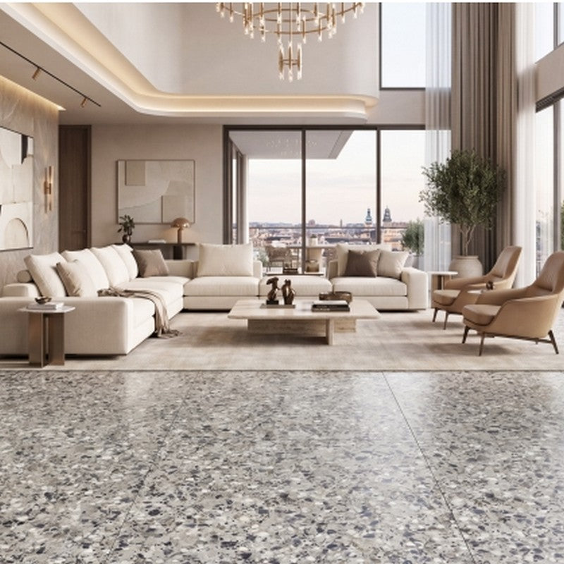 Emser-Milzetti-47-x-47-Rectified-Brushed-Porcelain-Tile-Pebble-Silver