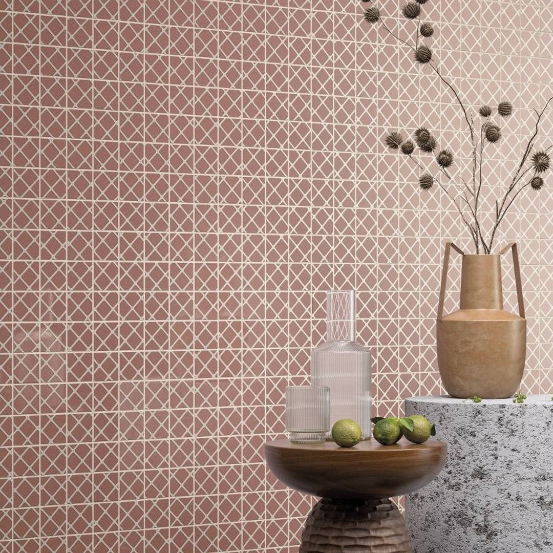 Emser-Vectora-12-x-12-Rectified-Glossy-Porcelain-2-Mosaic-Pink