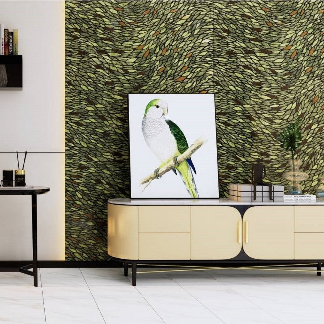 Emser-Zambia-47-x-109-Rectified-Glossy-Deco-Thin-Porcelain-Tile-Parrot