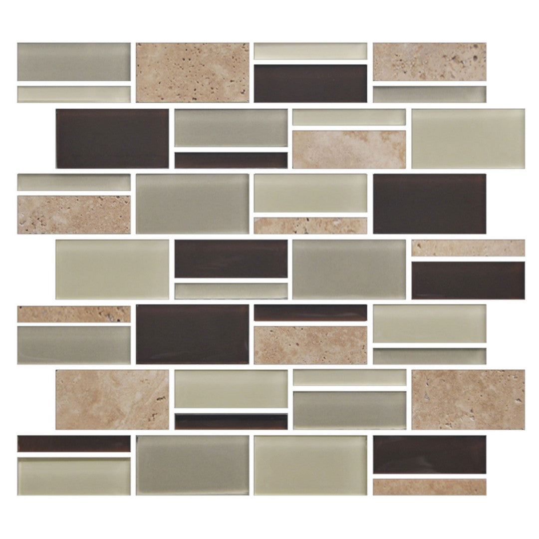 American Olean Color Appeal Glossy 12" x 13" Glass & Stone Mosaic