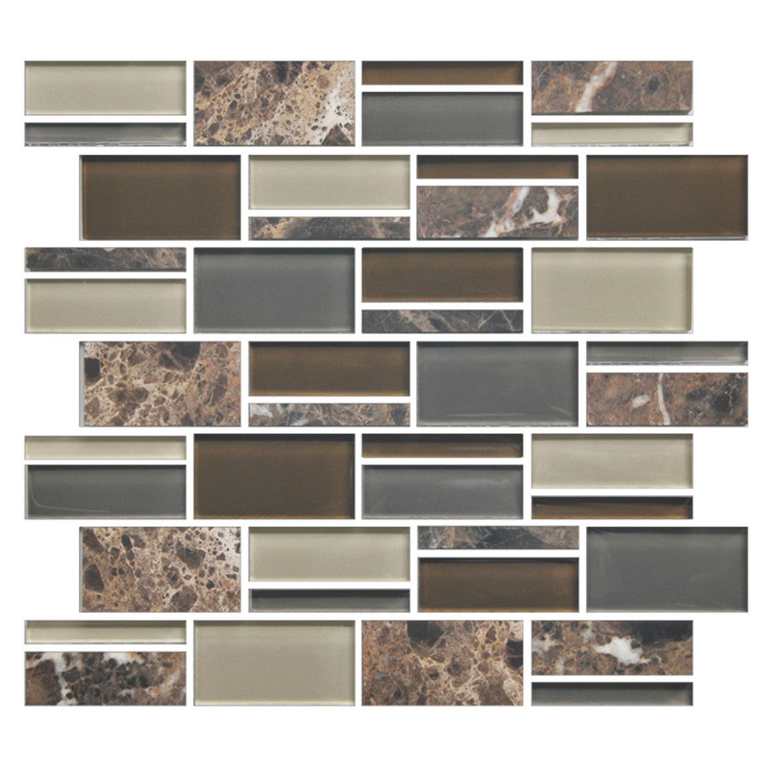 American Olean Color Appeal Glossy 12" x 13" Glass & Stone Mosaic