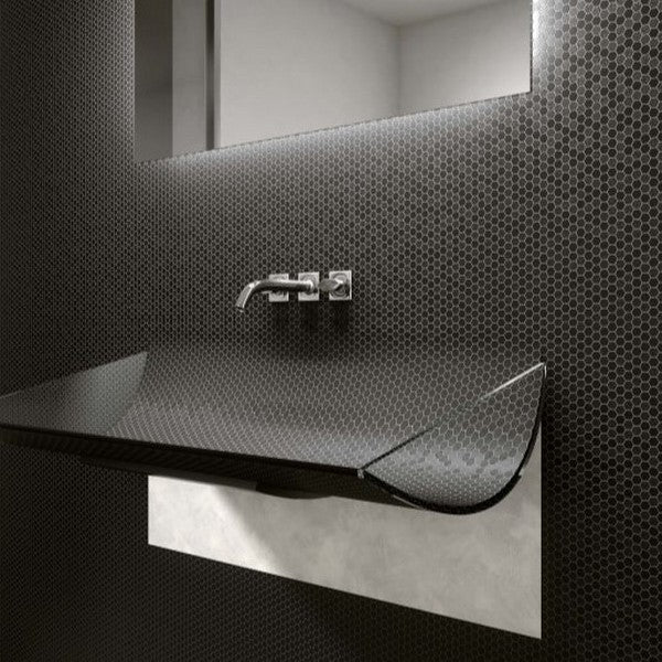 Emser-Revify-11-x-12-Matte-Resin-Natural-Stone-Hexagon-Mosaic-Nero
