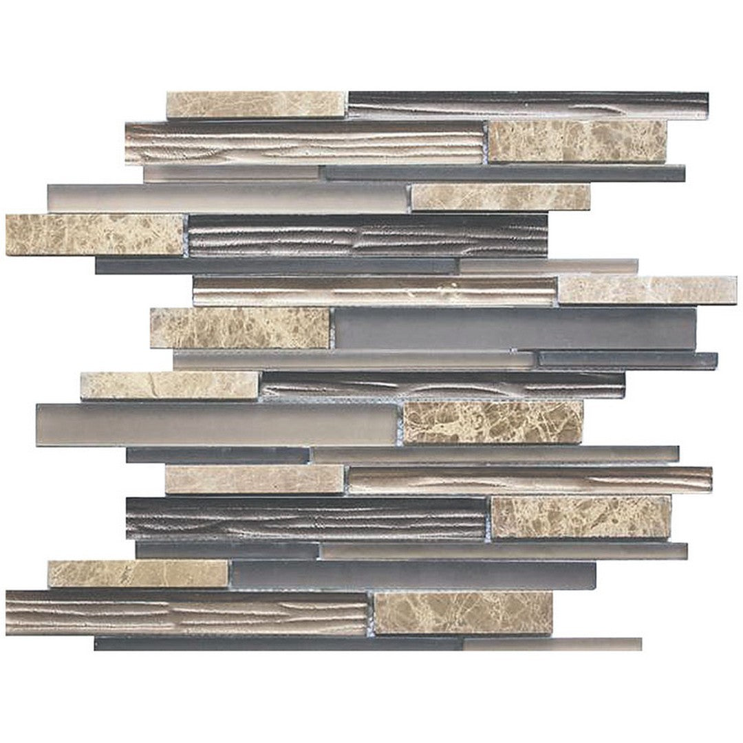 MiR Hawaii 11.8" x 11.8" Linear Glass & Stone Mosaic