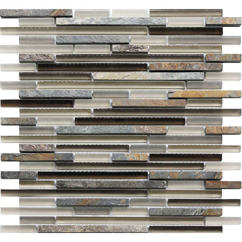 MiR Cascades 11.8" x 11.8" Glass & Stone Mosaic