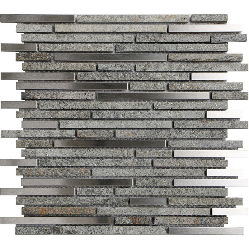 MiR Cascades 11.8" x 11.8" Stone & Metal Mosaic