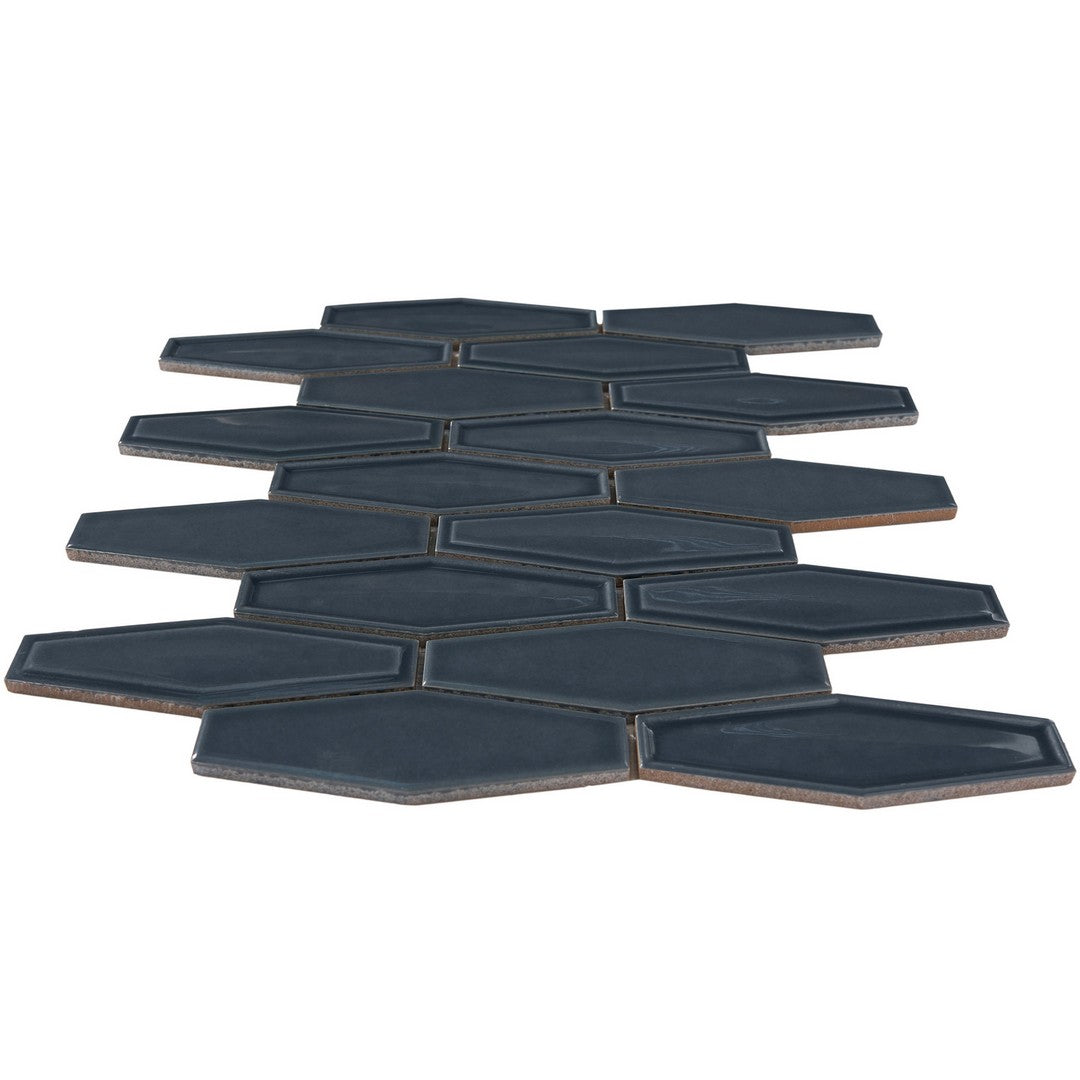 Crossville-Elongated-Hexagon-10-x-11-Glossy-Porcelain-Mosaic-Slate-Blue