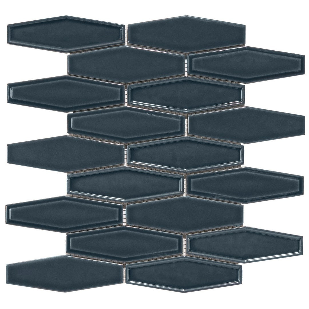 Crossville Elongated Hexagon 10" x 11" Glossy Porcelain Mosaic