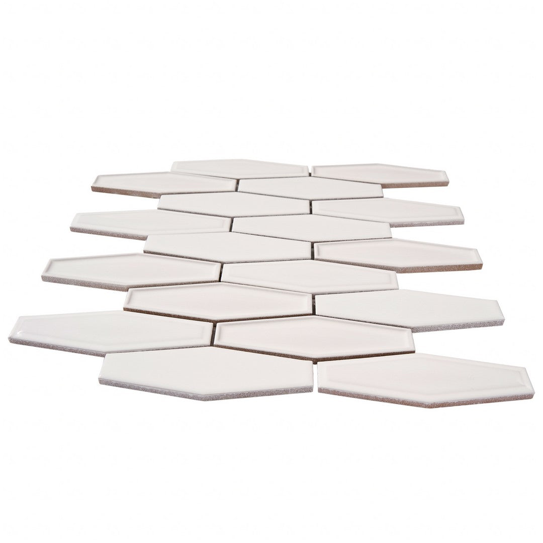 Crossville-Elongated-Hexagon-10-x-11-Glossy-Porcelain-Mosaic-Snow