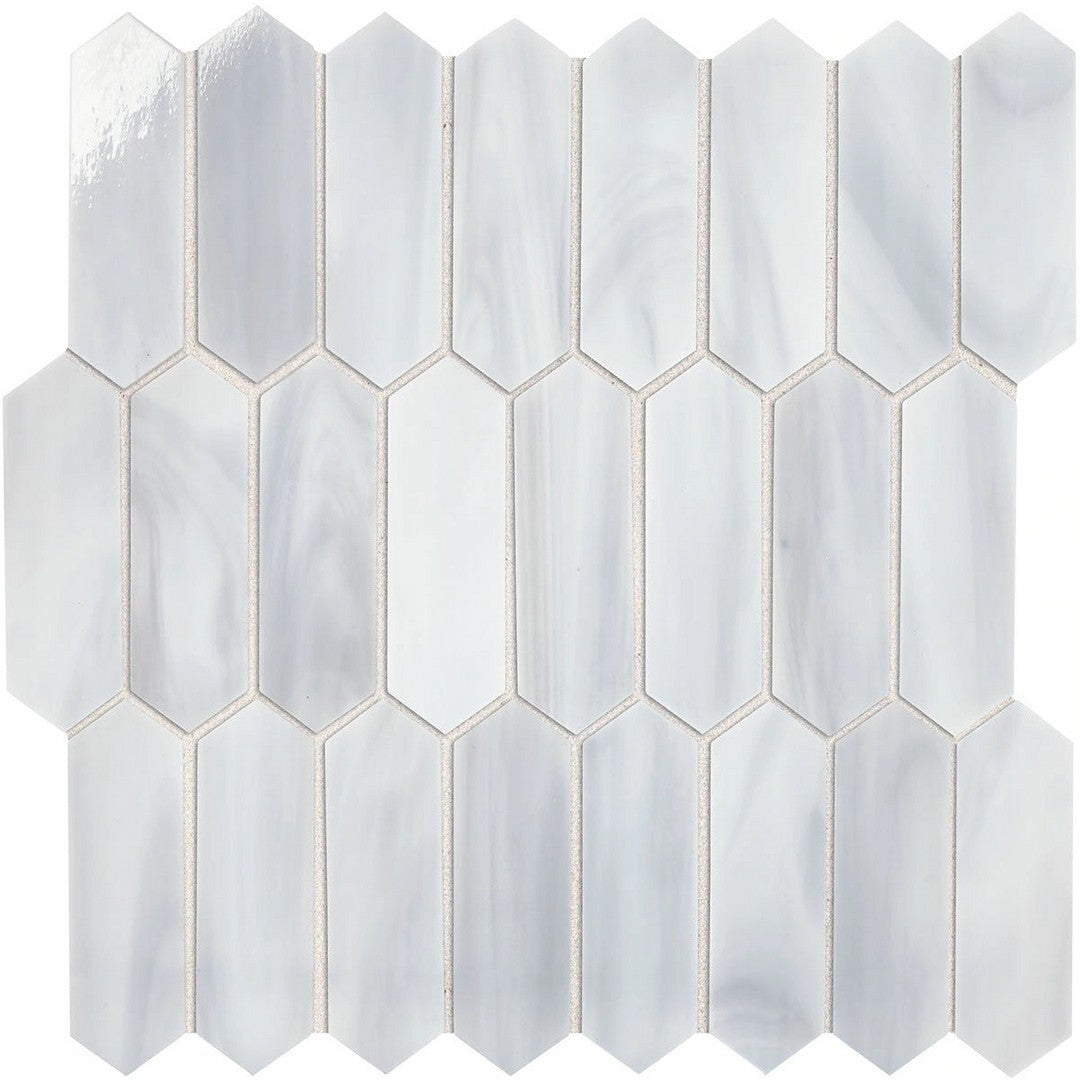 Marazzi Coastal Effects 11" x 12" Glossy Glass Large Picket Mosaic