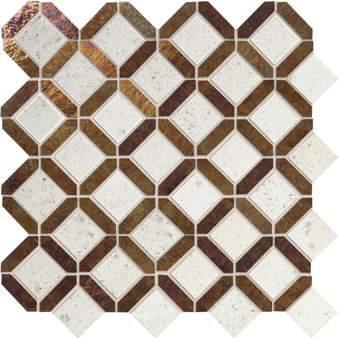 Marazzi Coastal Effects 13" x 13" Glass Trellis Mosaic