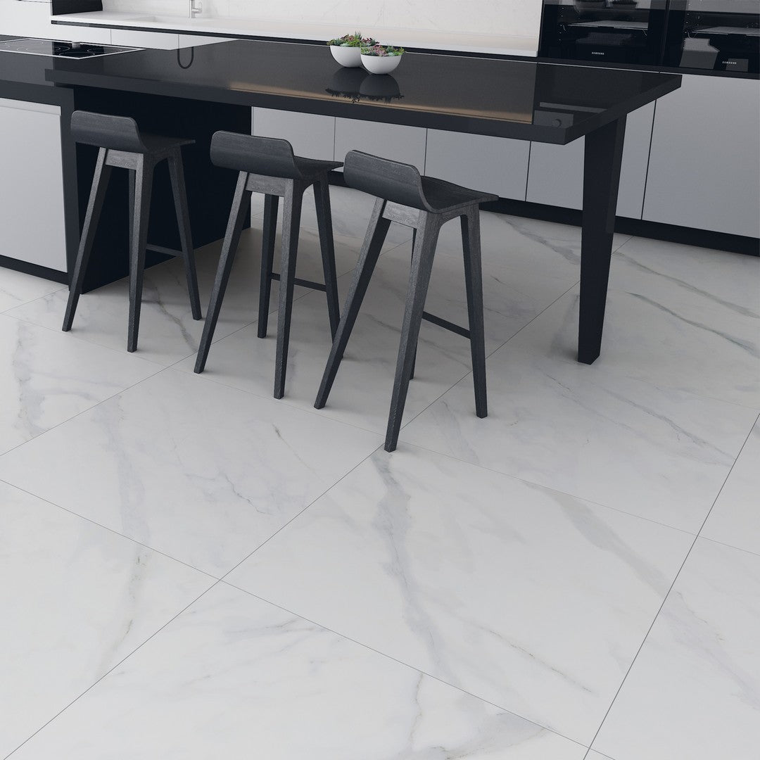 Tesoro-Opera-36-x-36-Rectified-Natural-Porcelain-Tile-Covelano-Calacatta-Grey