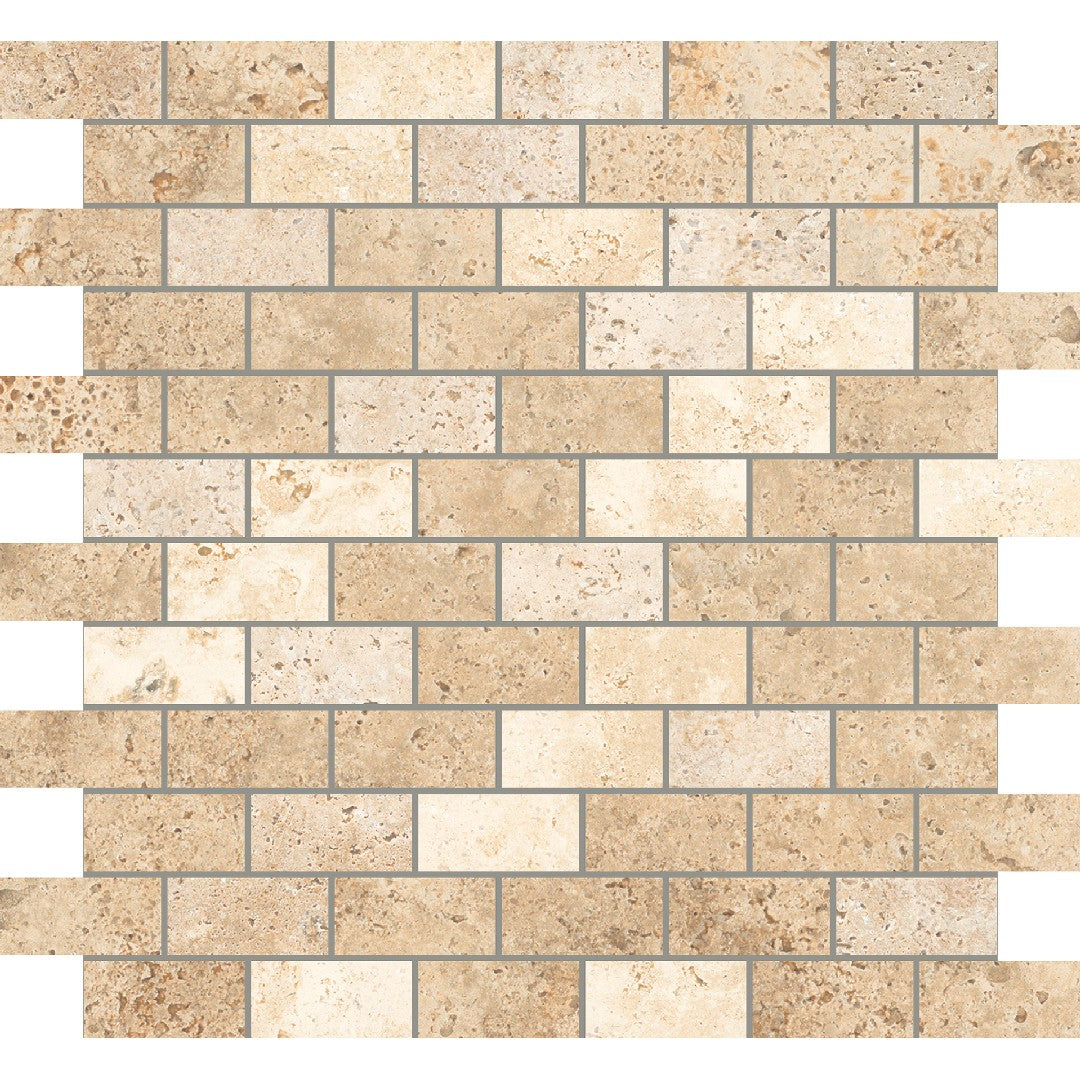 Crossville Aurum 12" x 12" Natural Porcelain 1x2" Offset Mosaic