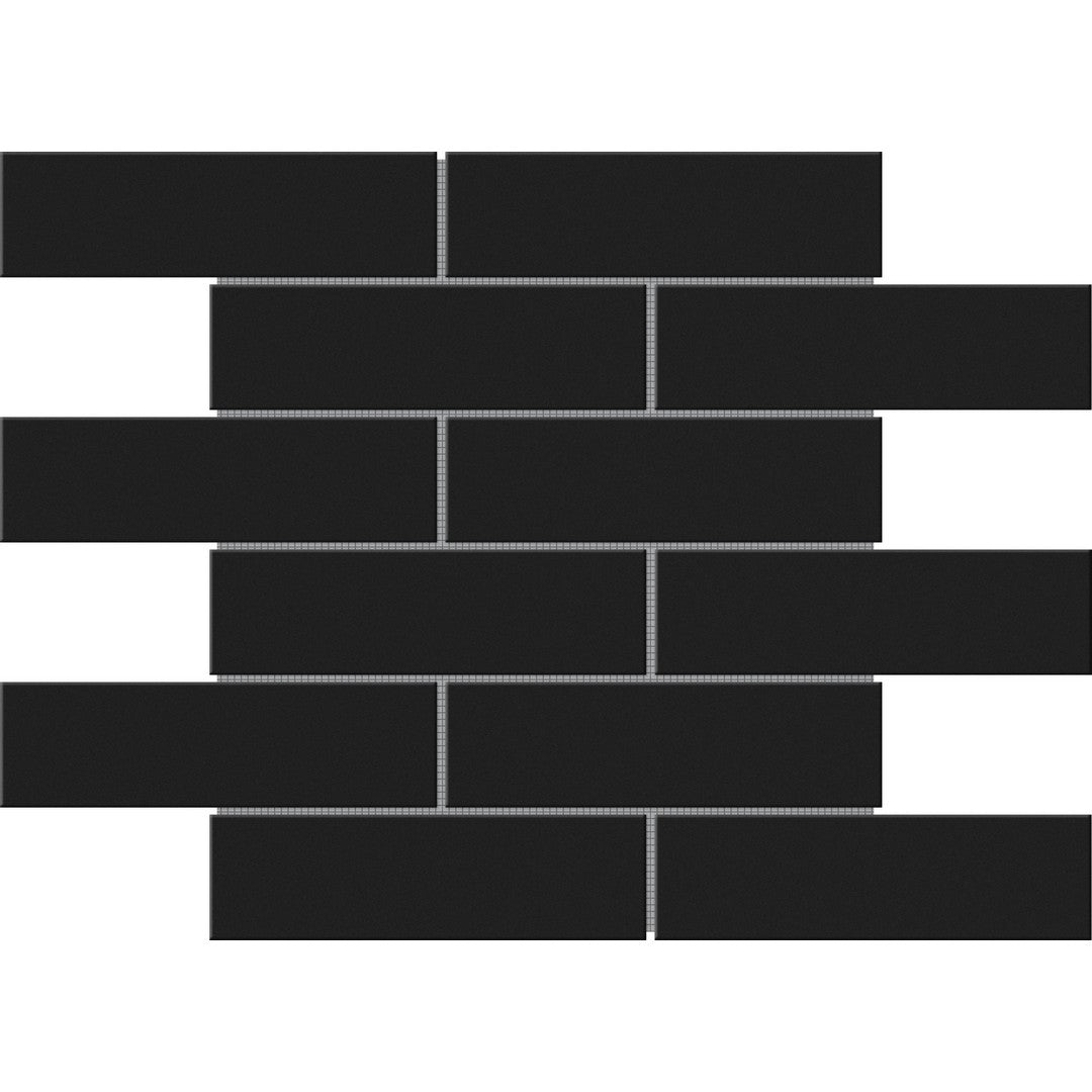 Bati Orient Zellige 12" x 12" Interlocking Glossy 2x6" Brick Pattern Ceramic Mosaic