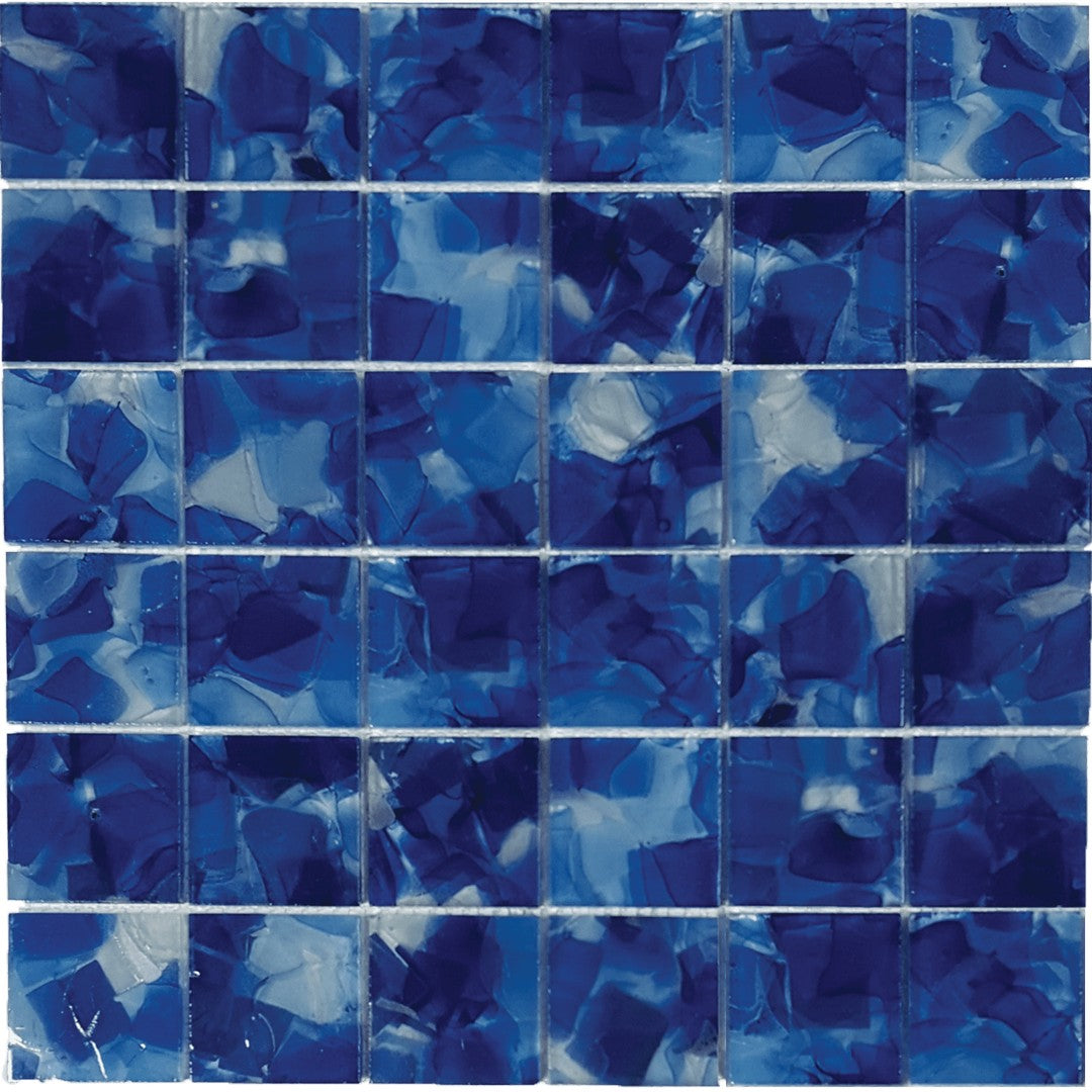 Tesoro Flower Glass 11.75" x 11.75" Interlocking Glass 2" Mosaic