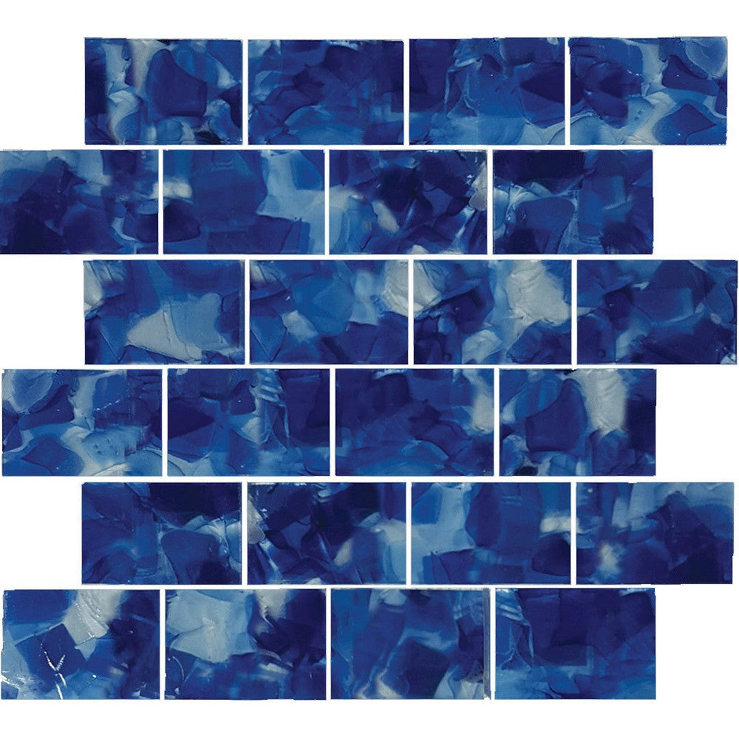 Tesoro Flower Glass 11.75" x 11.75" Interlocking Glass Mosaic