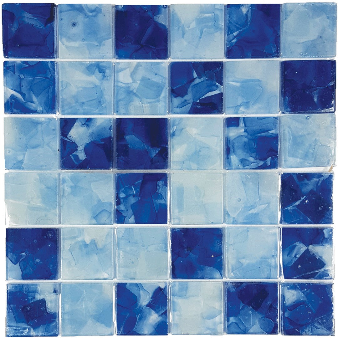 Tesoro Flower Glass 11.75" x 11.75" Interlocking Glass 2" Mosaic