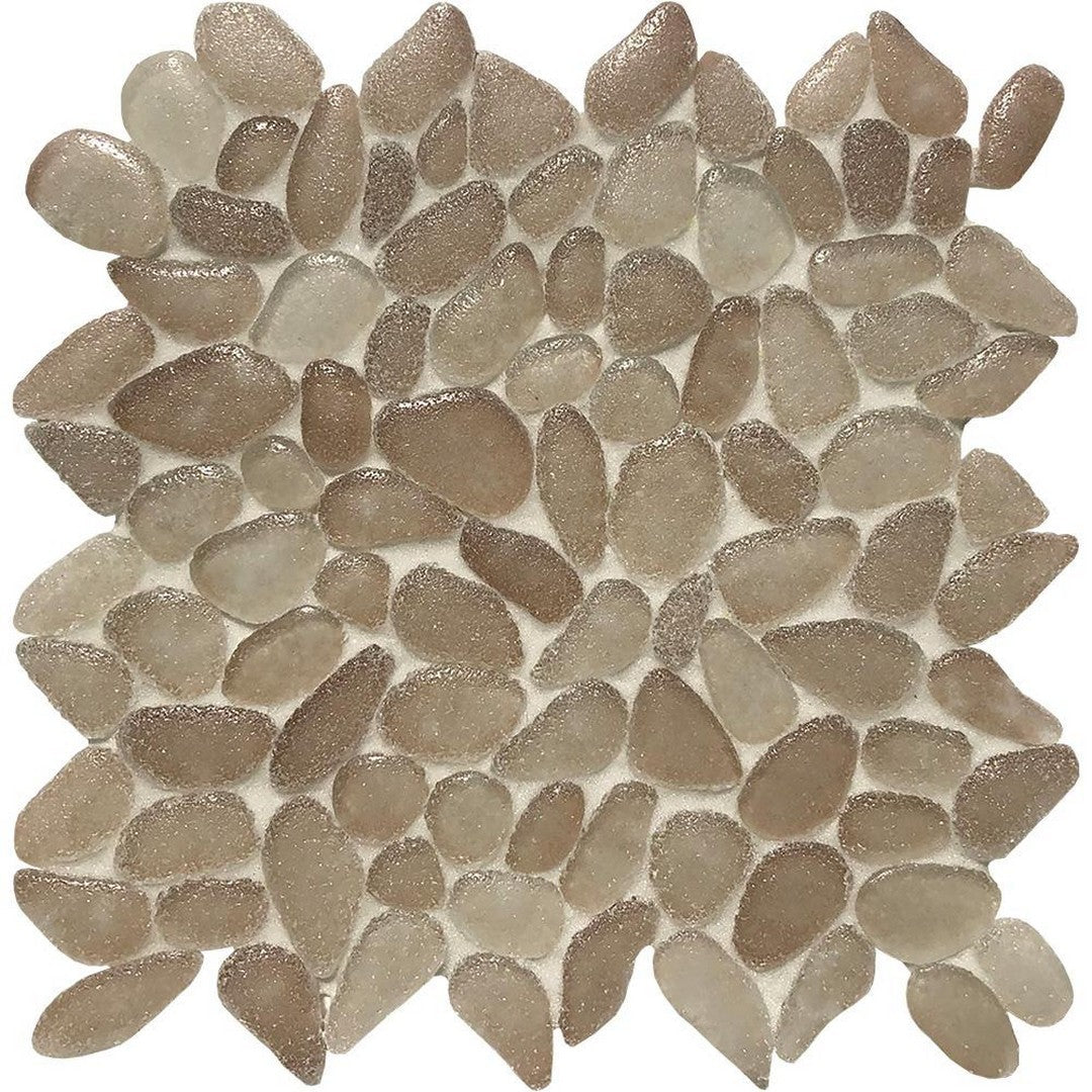 Tesoro Liquid Rocks 10.5" x 10.5" Random Pebble Glass Mosaic