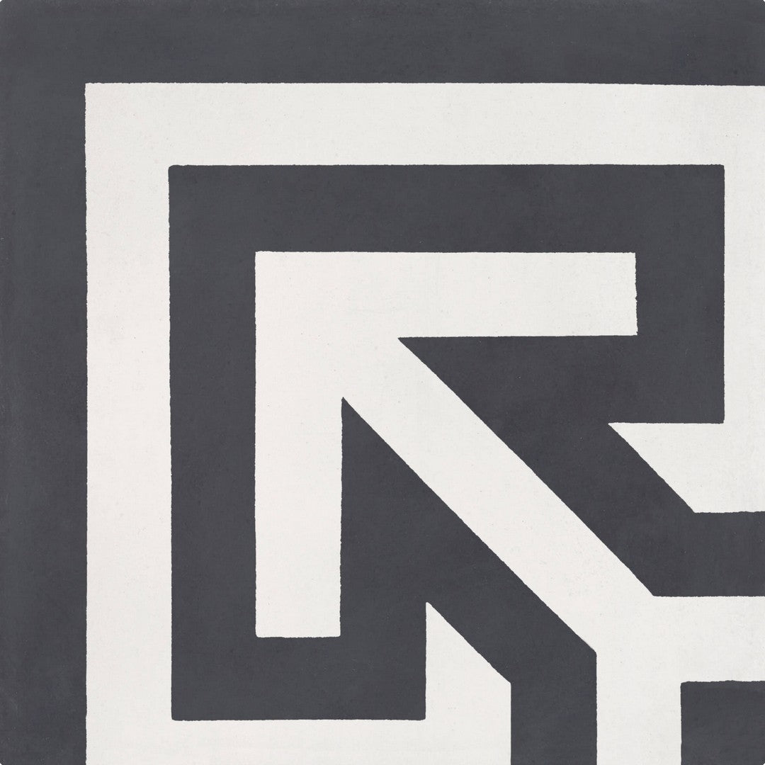 Bati Orient Cement 8" x 8" Matte Geo Corner Classic Square Tile