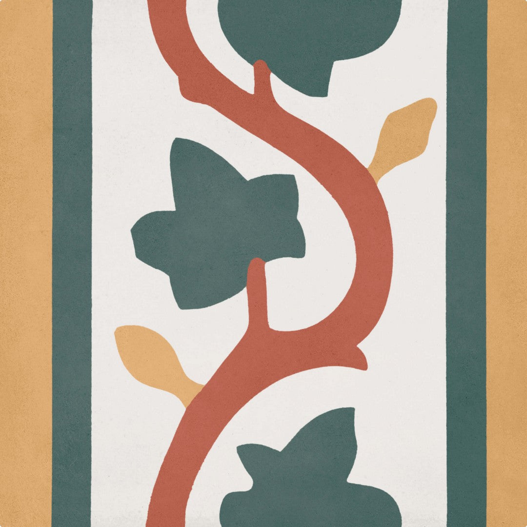 Bati Orient Cement 8" x 8" Matte Leaf Classic Square Tile