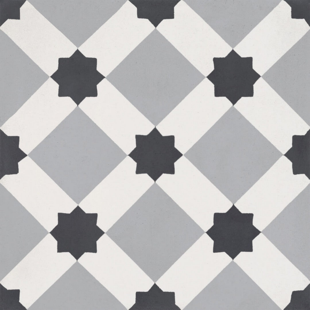 Bati Orient Cement 8" x 8" Matte Line Modern Square Tile