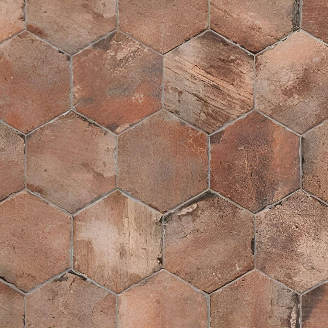 Tesoro Chicago Brick 9" x 11" Pressed Hexagon Porcelain Tile
