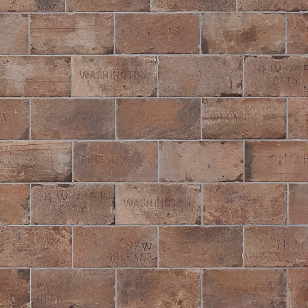 Tesoro Chicago Brick 4" x 8" Pressed Deco Porcelain Tile