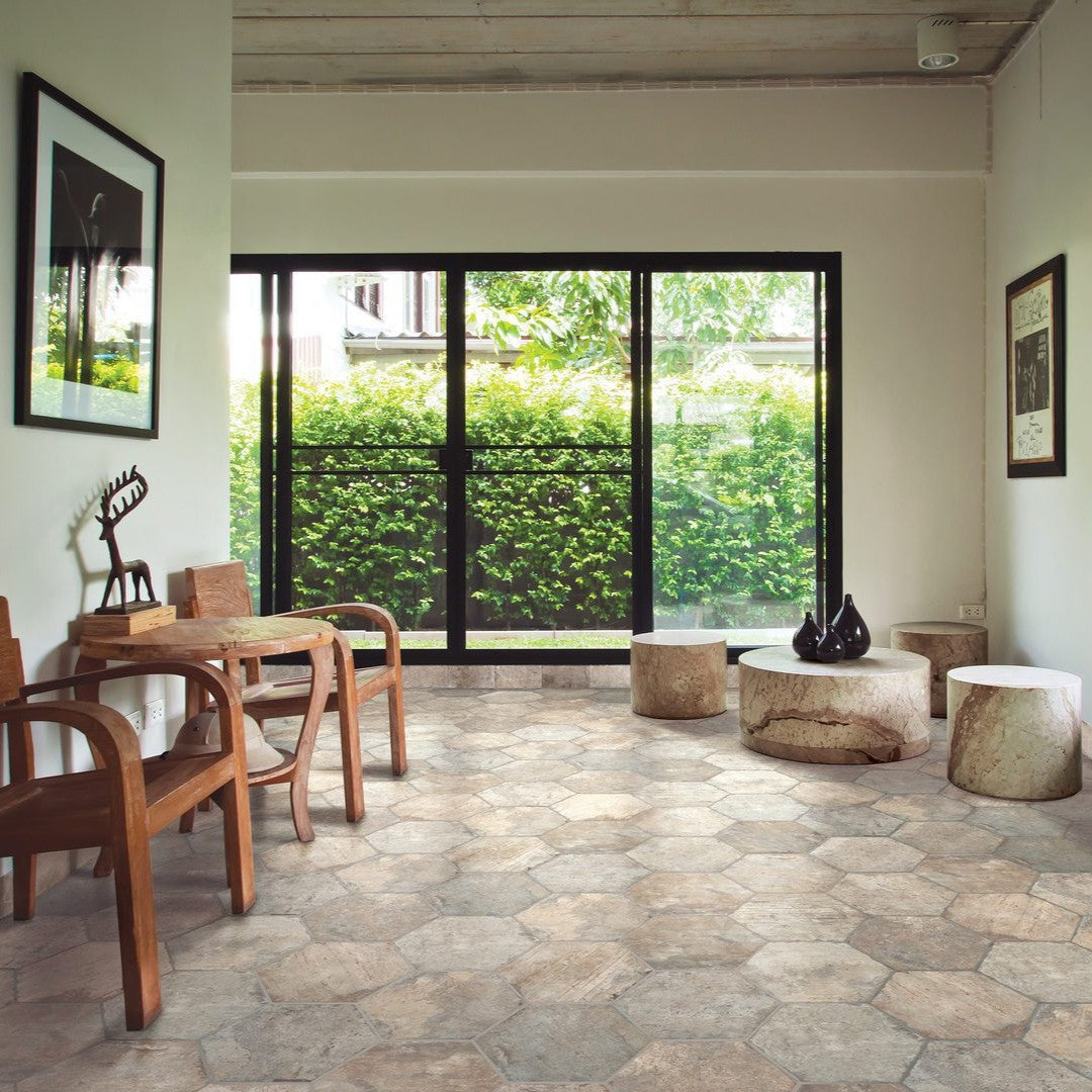 Tesoro-Chicago-Brick-9-x-11-Pressed-Hexagon-Pocelain-Tile-South-Side