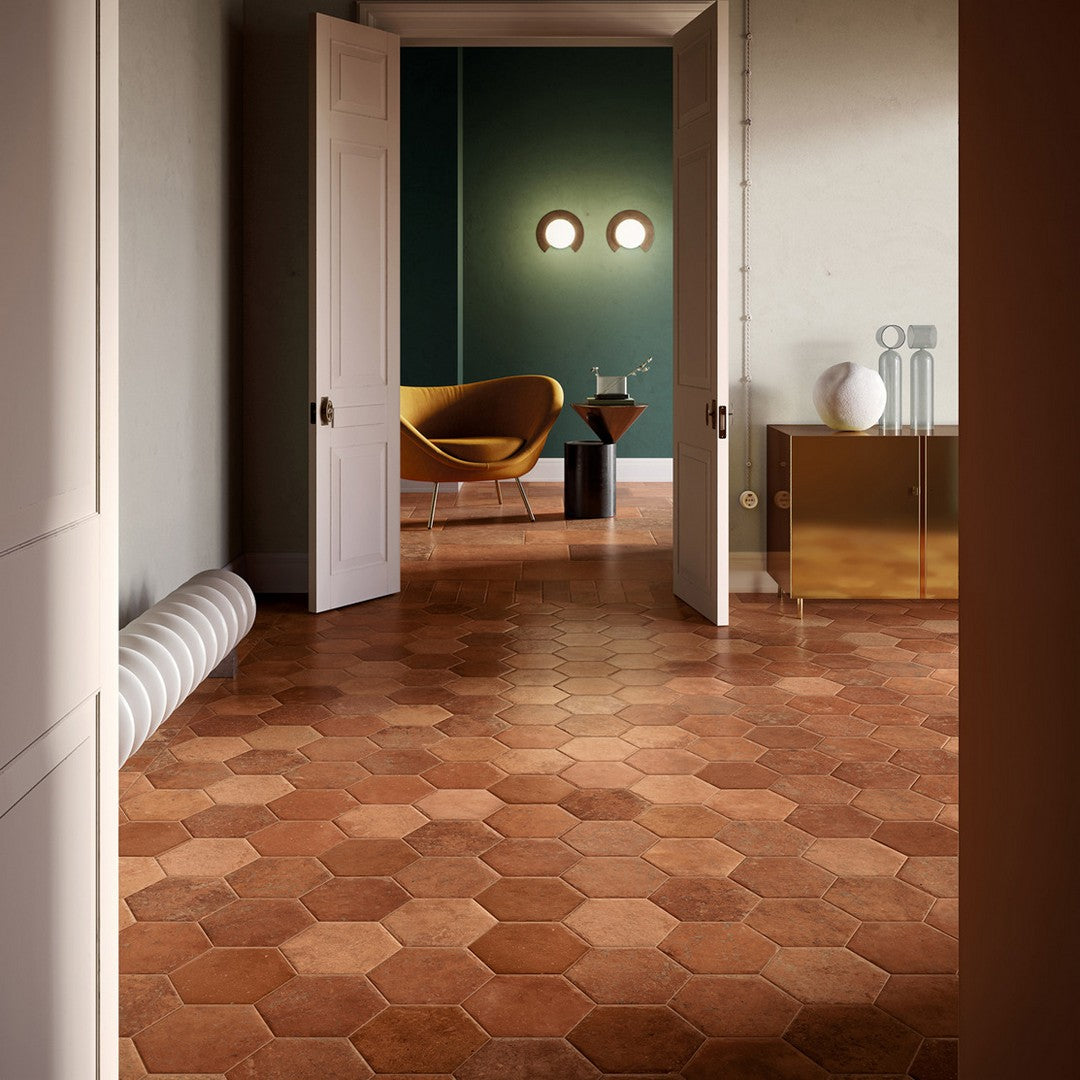 Tesoro-Cotto-Del-Campiano-6-x-7-Pressed-Matte-Hexagon-Porcelain-Tile-Rosso-Siena