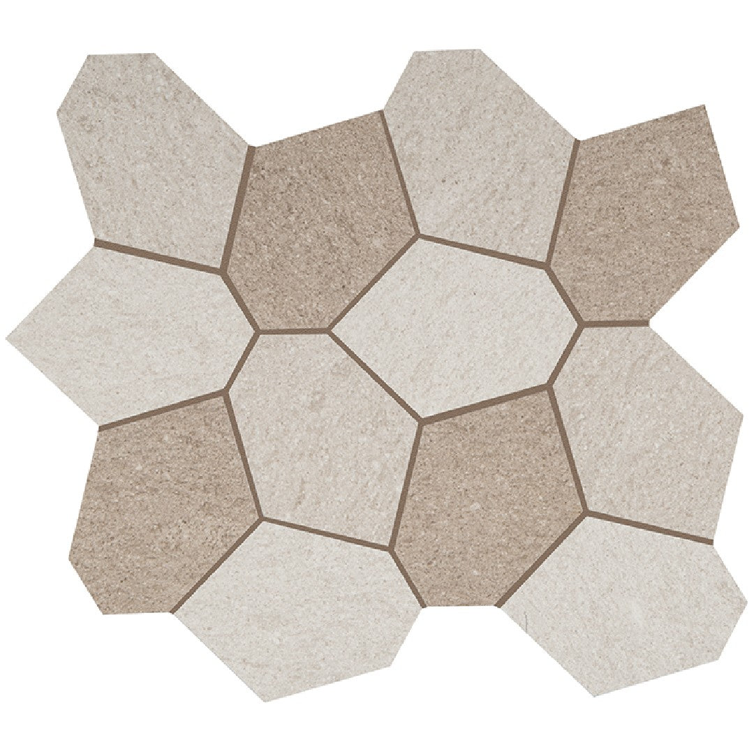 Crossville Civilization 13" x 15" Unpolished Porcelain Blend Polygon Mosaic