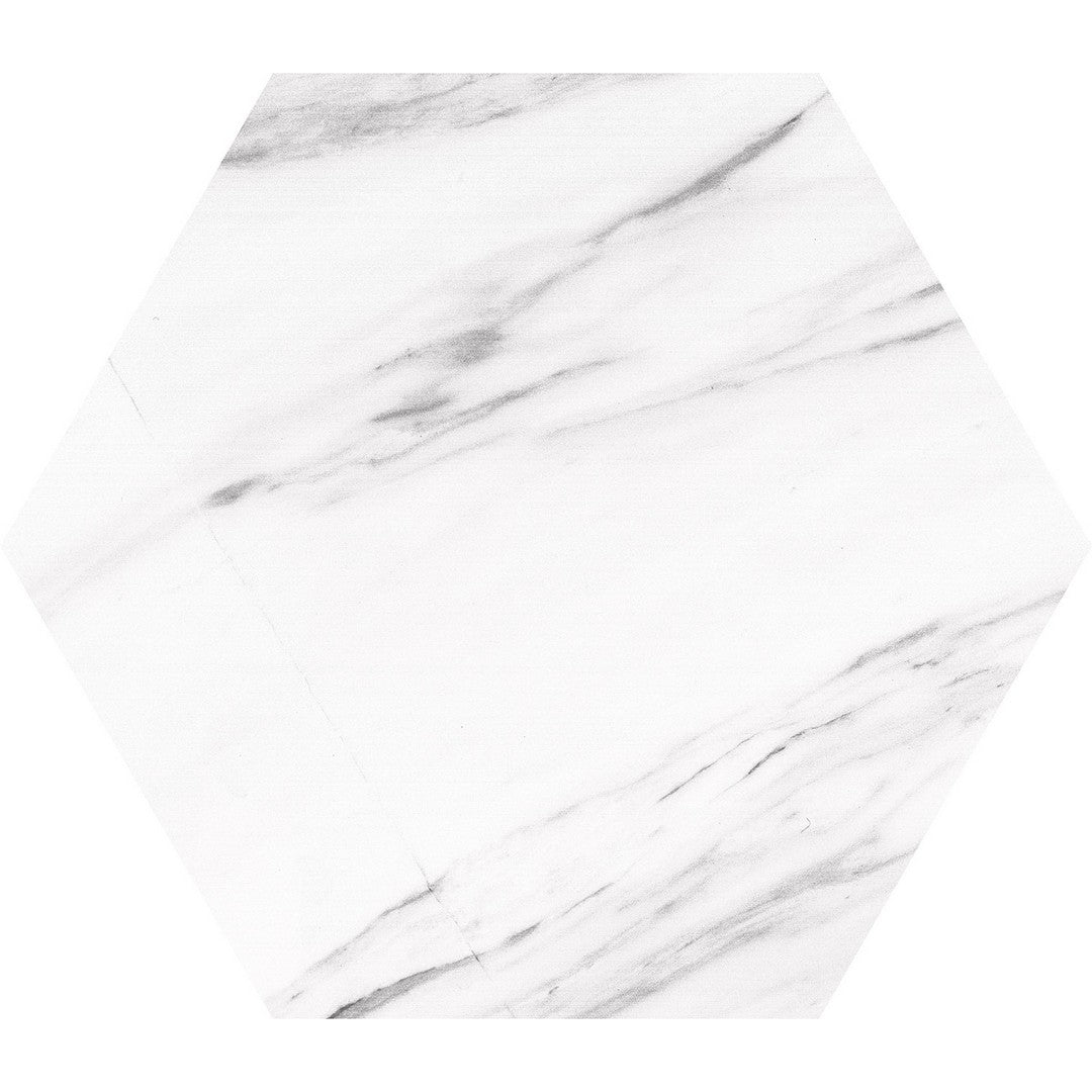 Tesoro Carrara 8.5" x 9.75" Hexagon Porcelain Tile