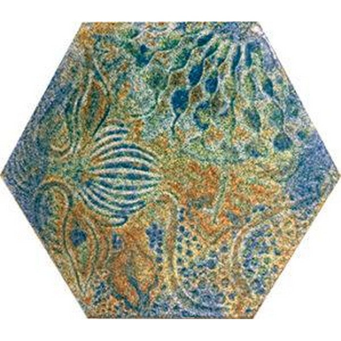 Tesoro Gaudi 8.5" x 9.75" Pressed Embossed Hexagon Porcelain Tile