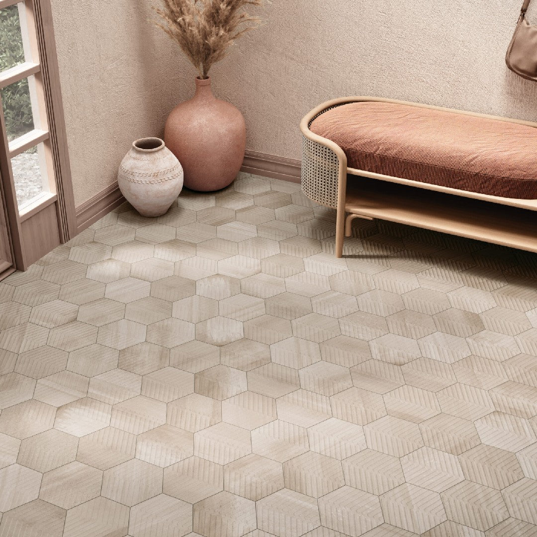 Crossville-Cotto-Moderno-8-x-8-Matte-Porcelain-Chevron-Hexagon-Tile-Blanco