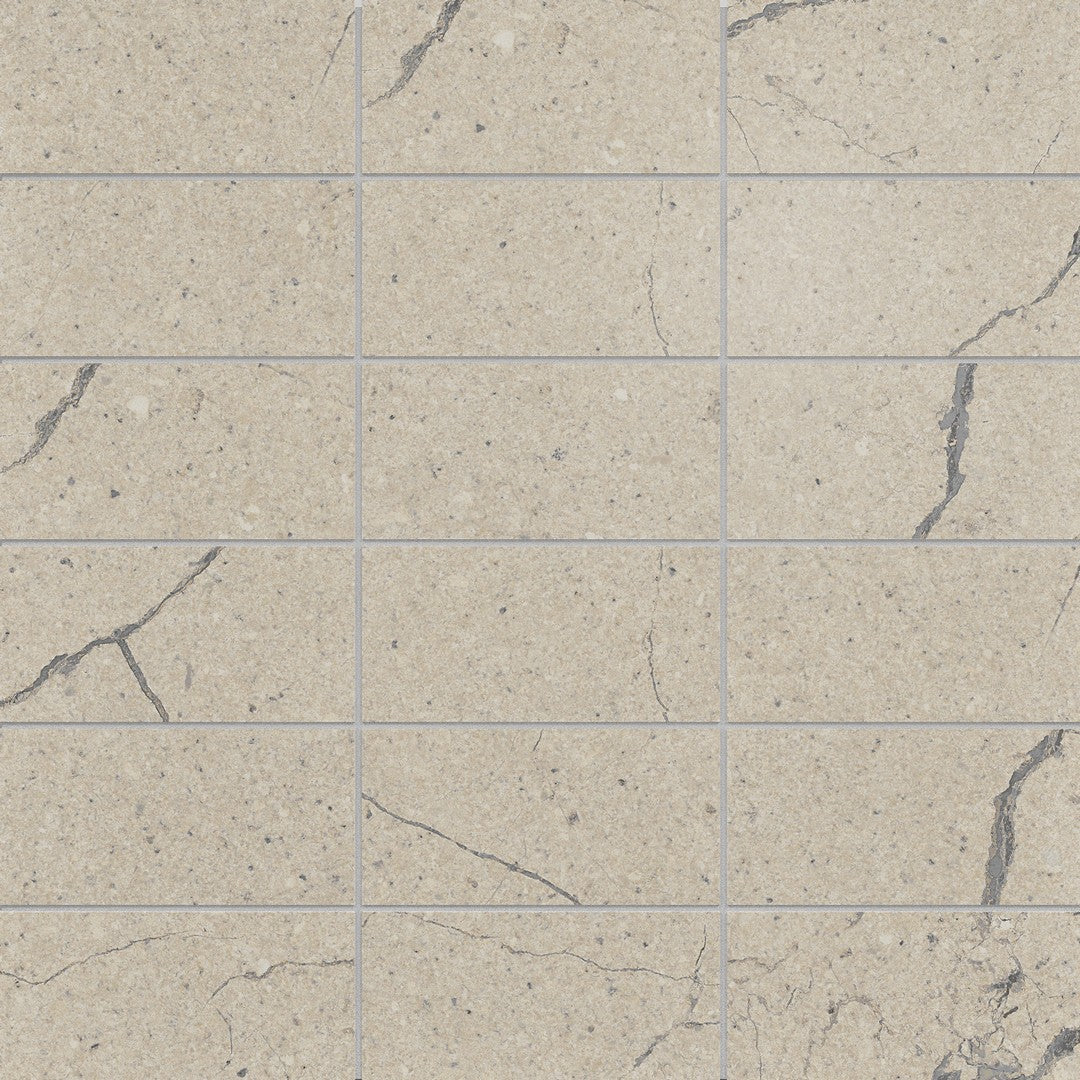 Crossville Sociale 12" x 12" Feather Soft 2x4" Stacked Porcelain Mosaic