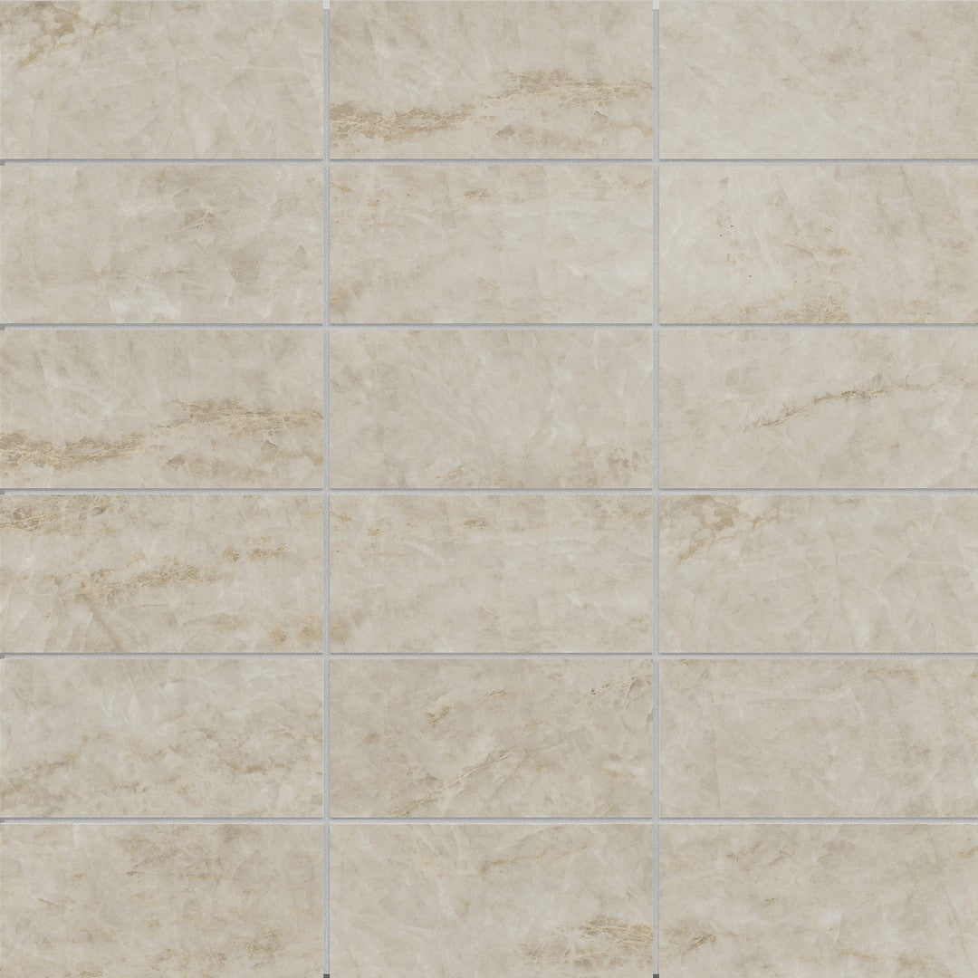 Crossville Sociale 12" x 12" Feather Soft 2x4" Stacked Porcelain Mosaic