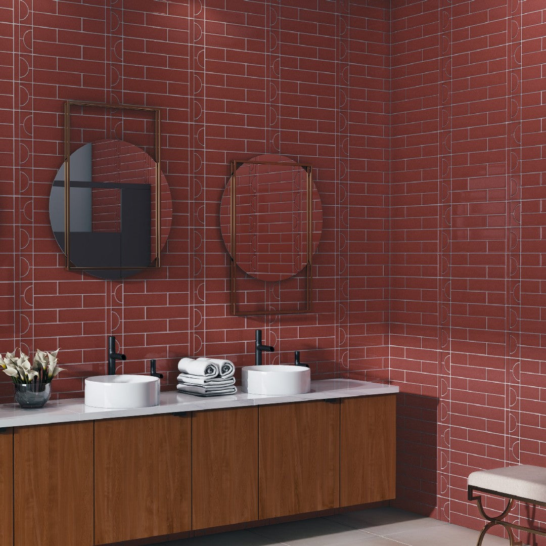 Crossville-Cursive-3-x-12-Gloss-Ceramic-Wall-Tile-Oxblood