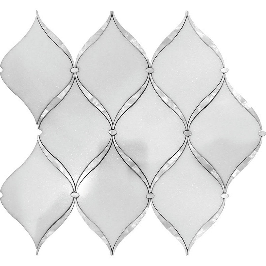 MiR Waterjet 11.2" x 12.9" Interlocking Natural Stone Mosaic Polished