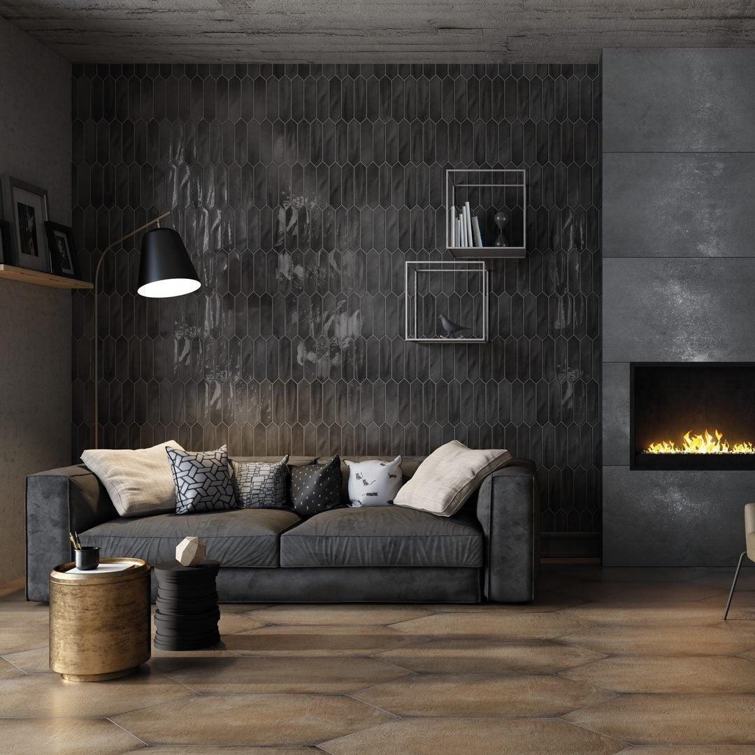 Tesoro-Crayons-3-x-12-Pressed-Glossy-Ceramic-Picket-Wall-Tile-Charcoal