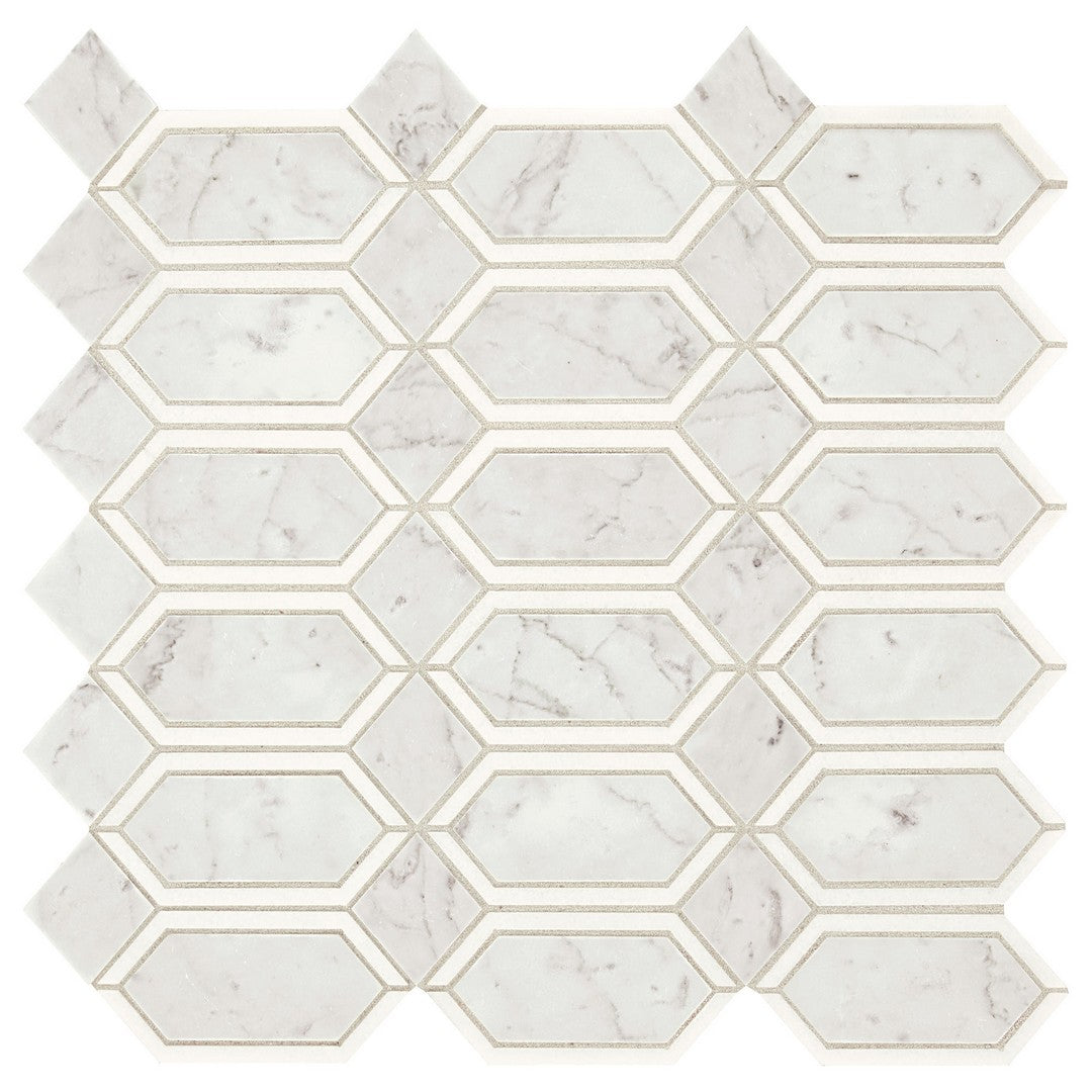 Marazzi Castellina Stone Mosaics 13" x 15" Polished Linear Hexagon Mosaic