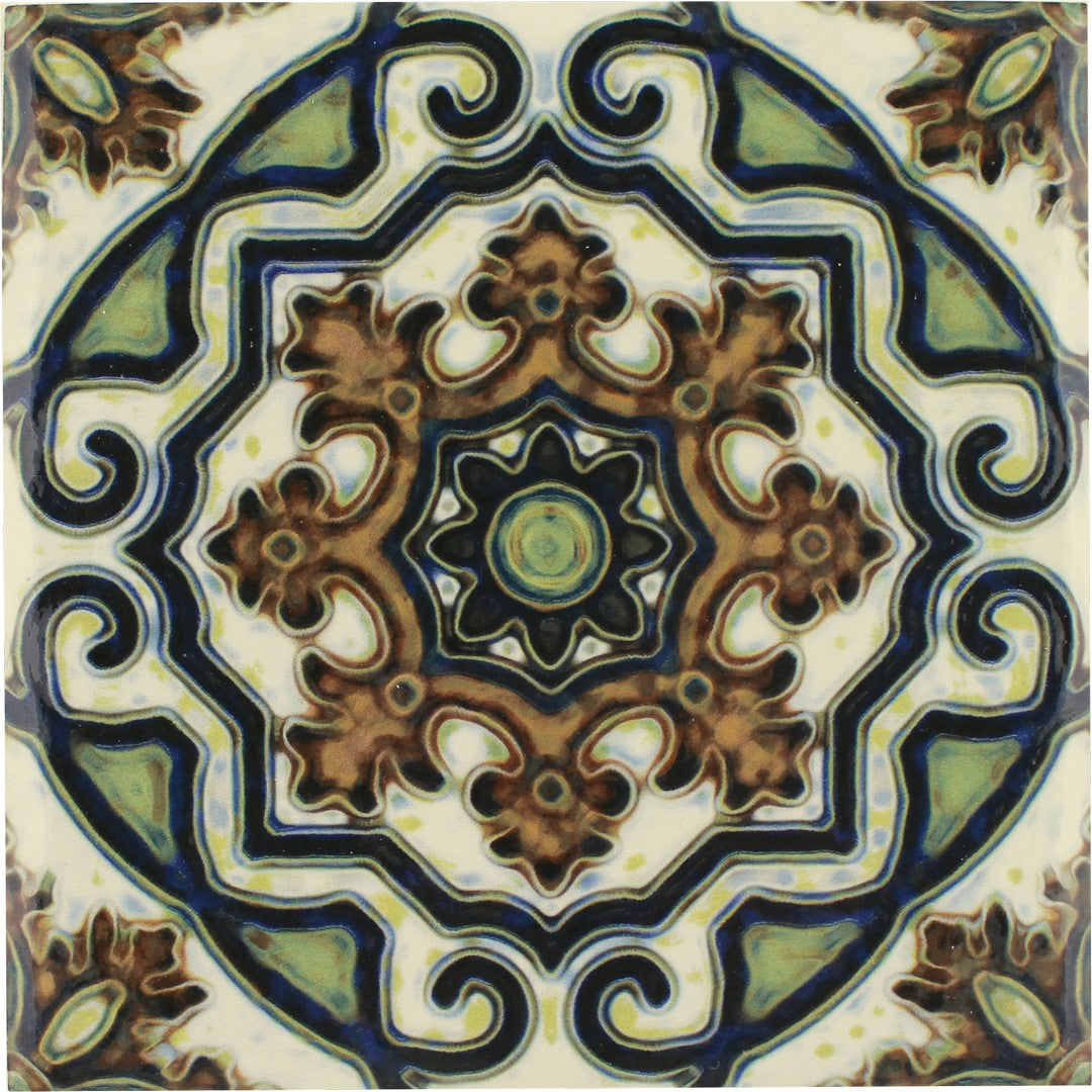 Tesoro Maioliche 6" x 6" Deco Porcelain Tile