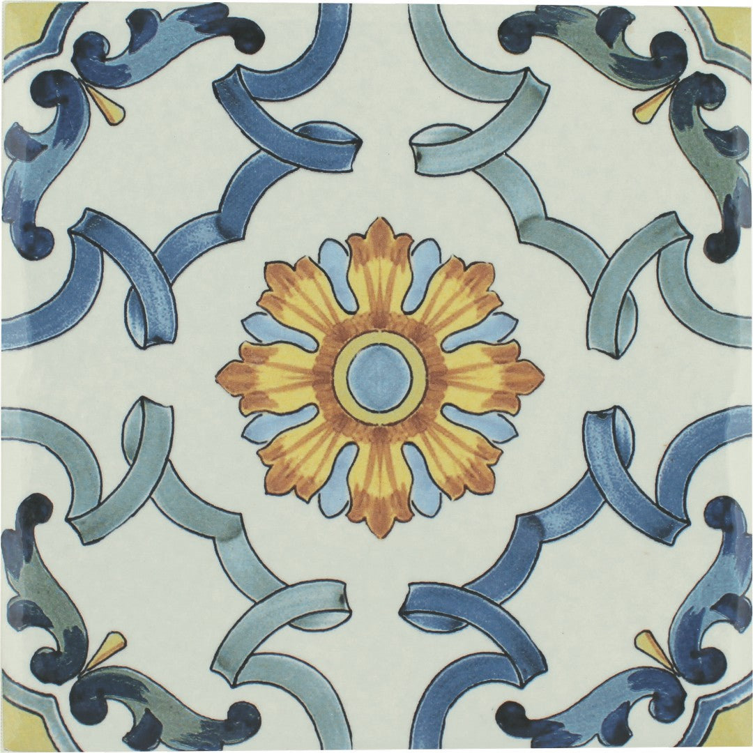 Tesoro Maioliche 6" x 6" Deco Porcelain Tile