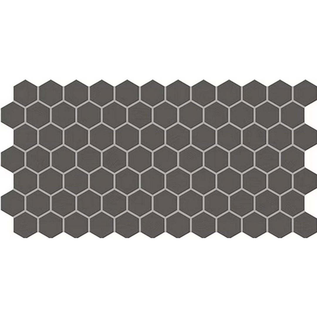 Daltile-Keystones-12-x-24-Matte-Porcelain-2-Hexagon-Mosaic-Black-Ebony