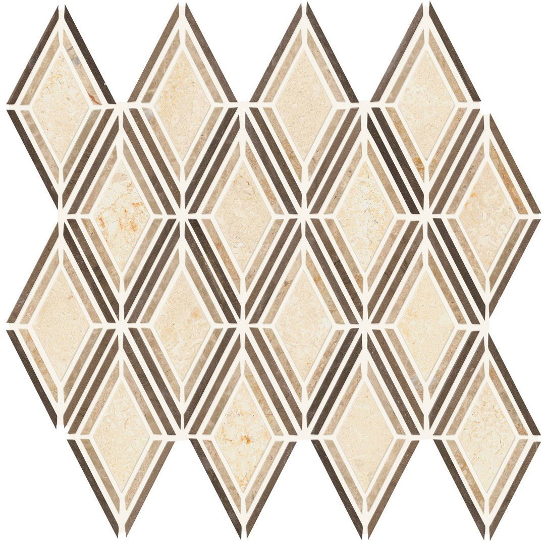 Daltile Decorative Accents 12" x 13" Polished Natural Stone 3x4" Argyle Mosaic